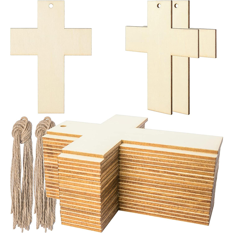 Woodworking Art - 20 Stuks Onafgewerkte Houten Kruisvorm Blanco