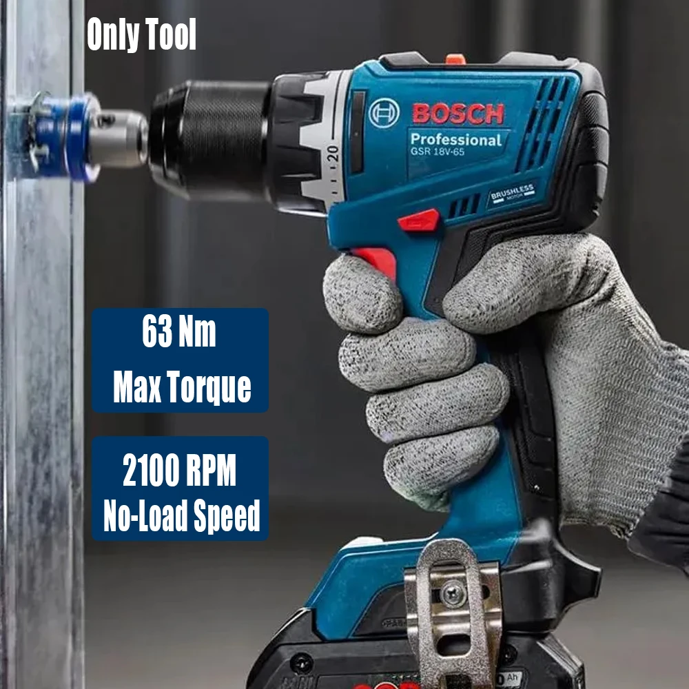 Woodworking Power Tools - Bosch GSR 18V-65 Borstelloze Elektrische Boormachine