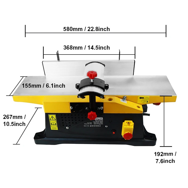 Bench Plane Jointer - 6 Inch Tafelmodel Hout Jointer Schaafmachine
