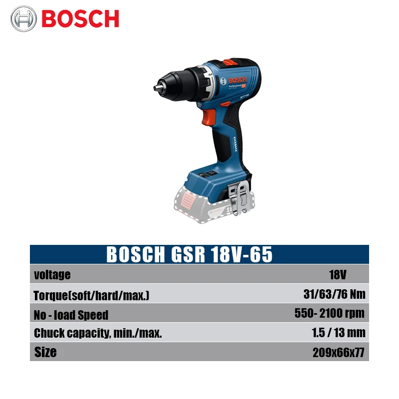 Bosch GSR 18V-65 Borstelloze E - Woodworking Power Tools recensie en prijs