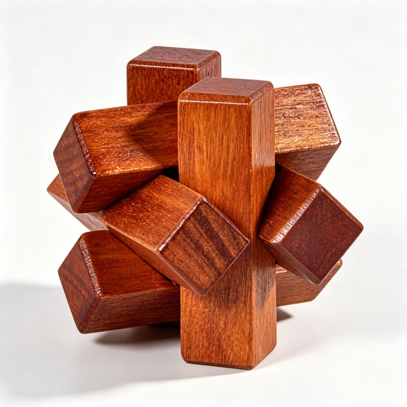 Houten knooppuzzel IQ Logic Tr - Woodworking Hobby recensie en prijs