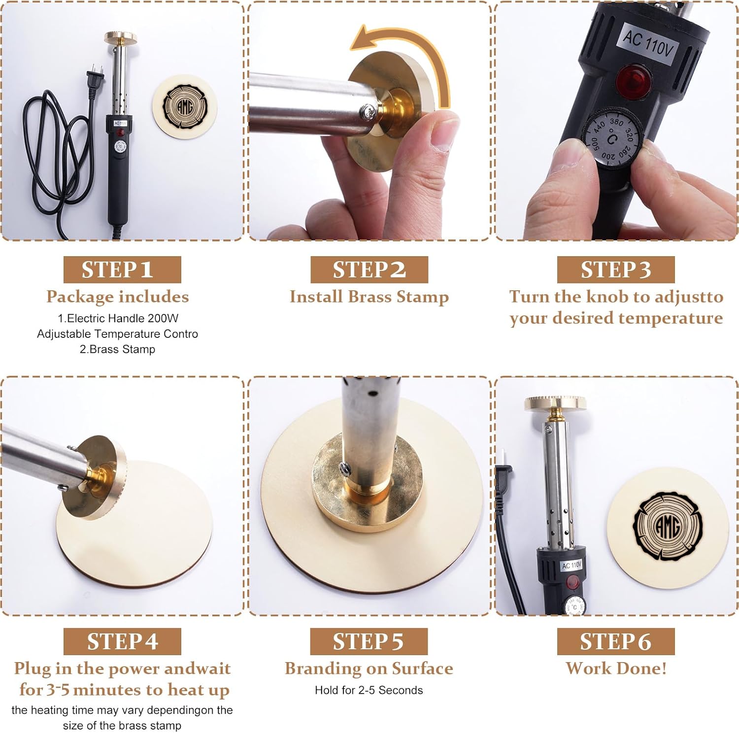 Aangepaste elektrische brandme - Woodworking Logo Design recensie en prijs