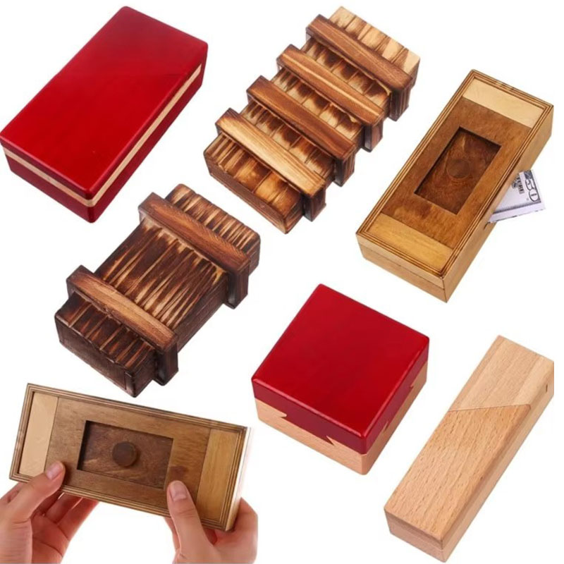 Houten puzzeldoos met geheim v - Woodworking Hobby recensie en prijs